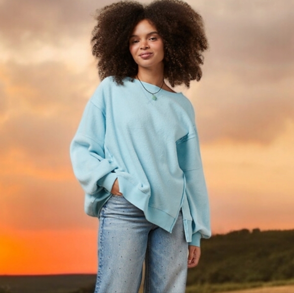 American Eagle Outfitters Tops - RESTOCKED! NEW! American Eagle Oversized reverse fleece sweatshirt Sz xl